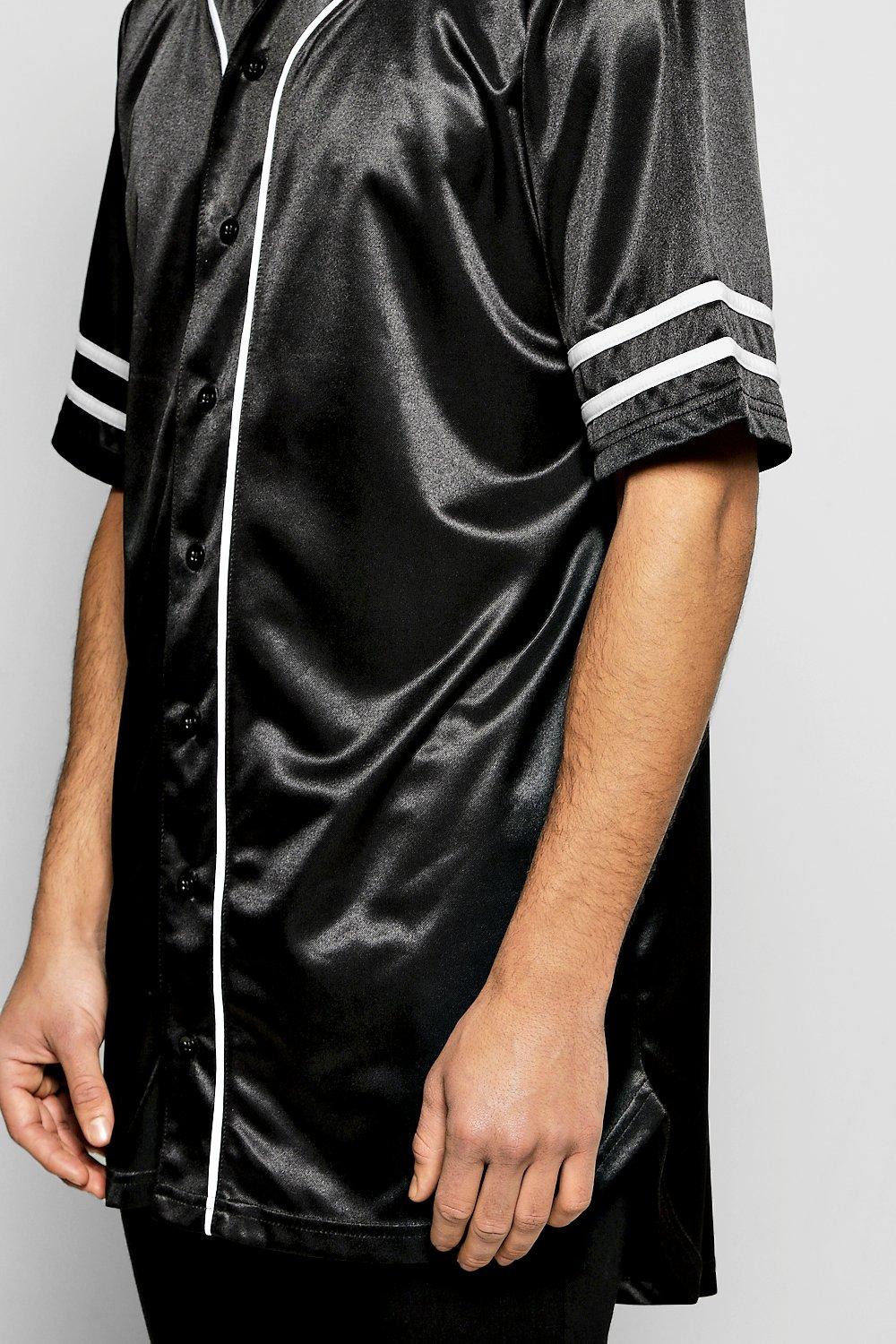 Source Latest design comfortable longline black short sleeve PU leather  blank baseball jersey on m.