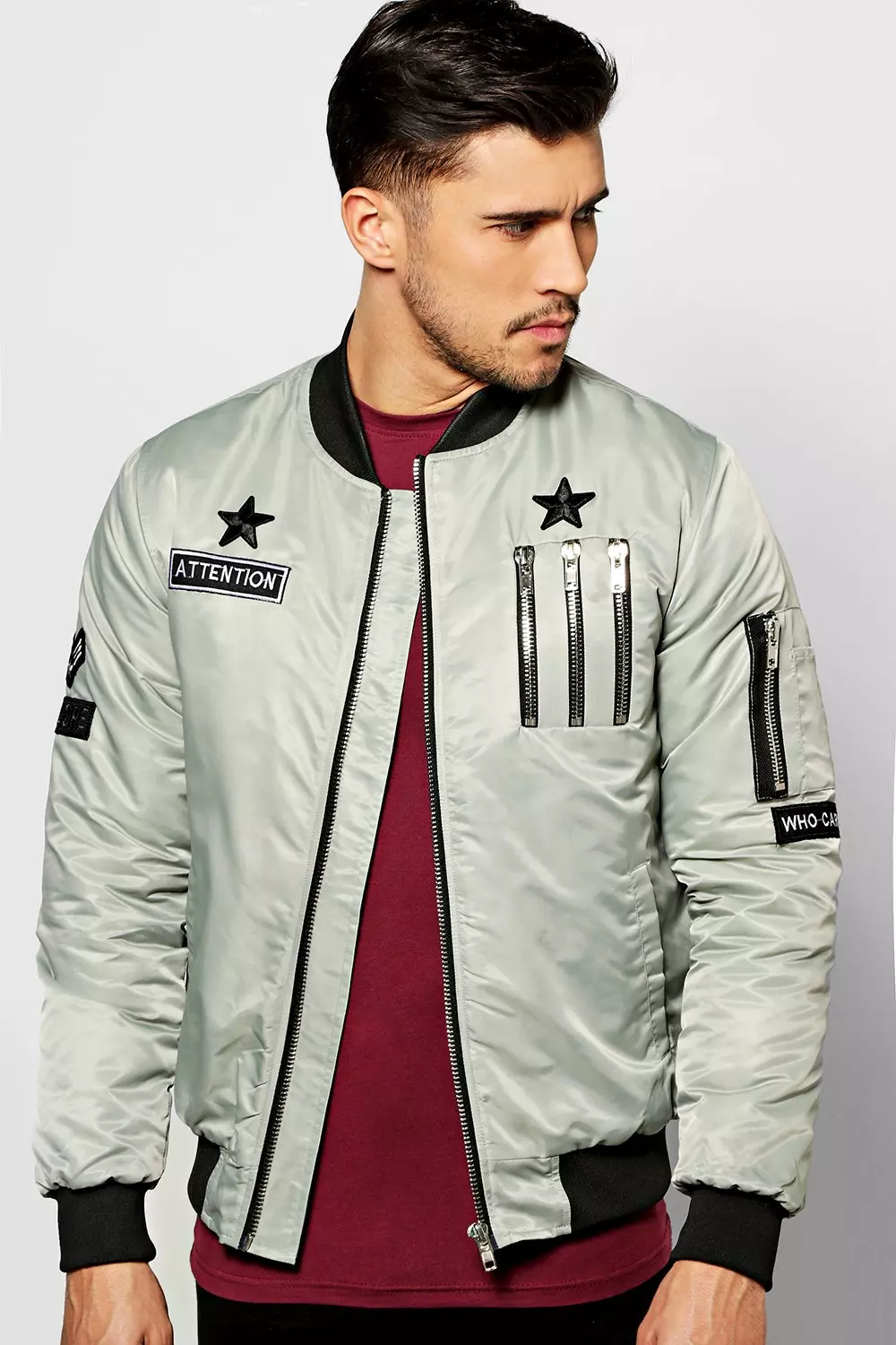 Multi Badged & Zipped MA1 Bomber