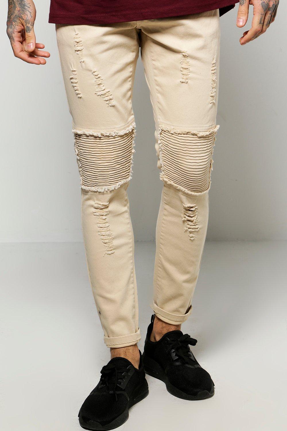 distressed biker jeans