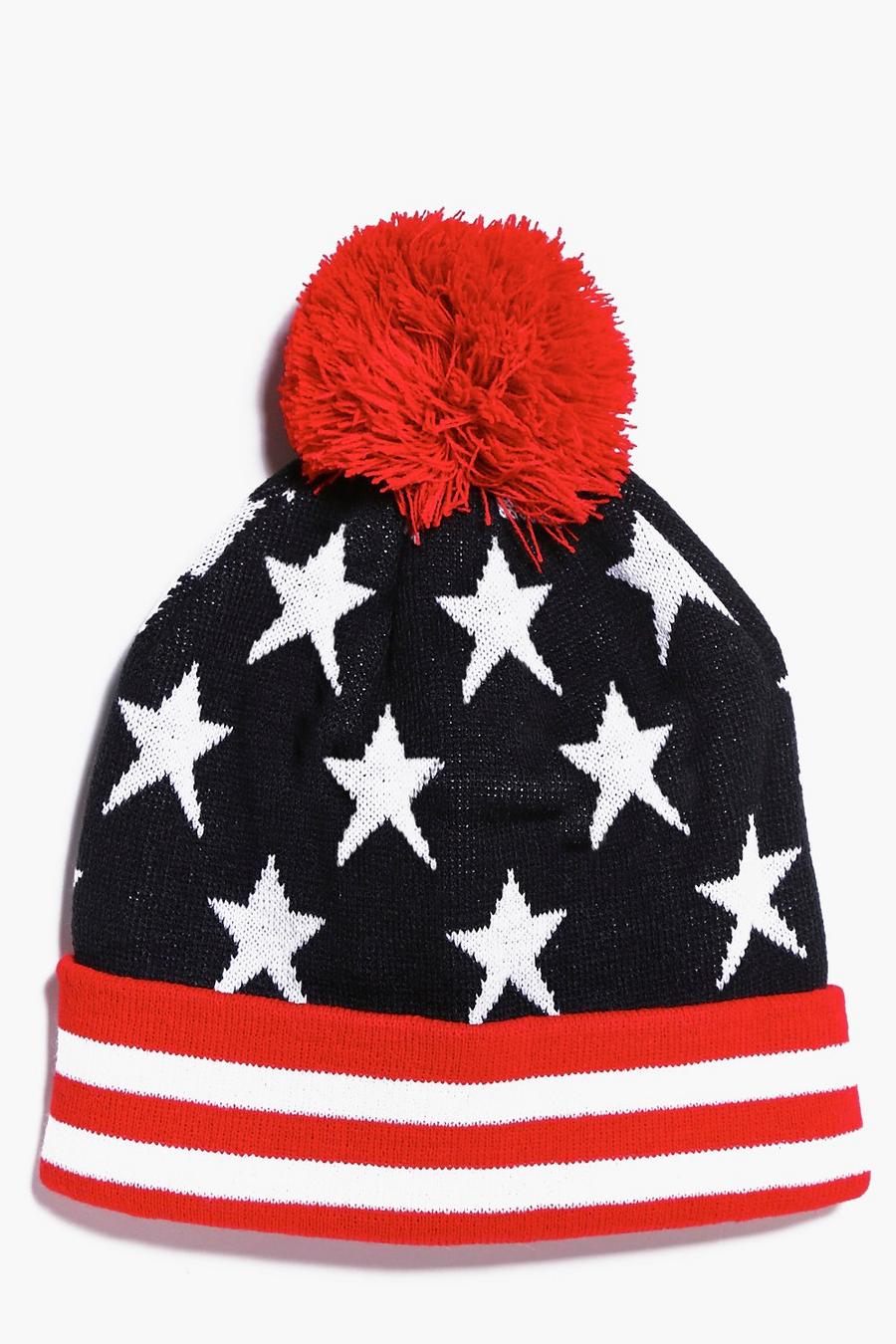 Red Stars And Stripes Bobble Hat image number 1