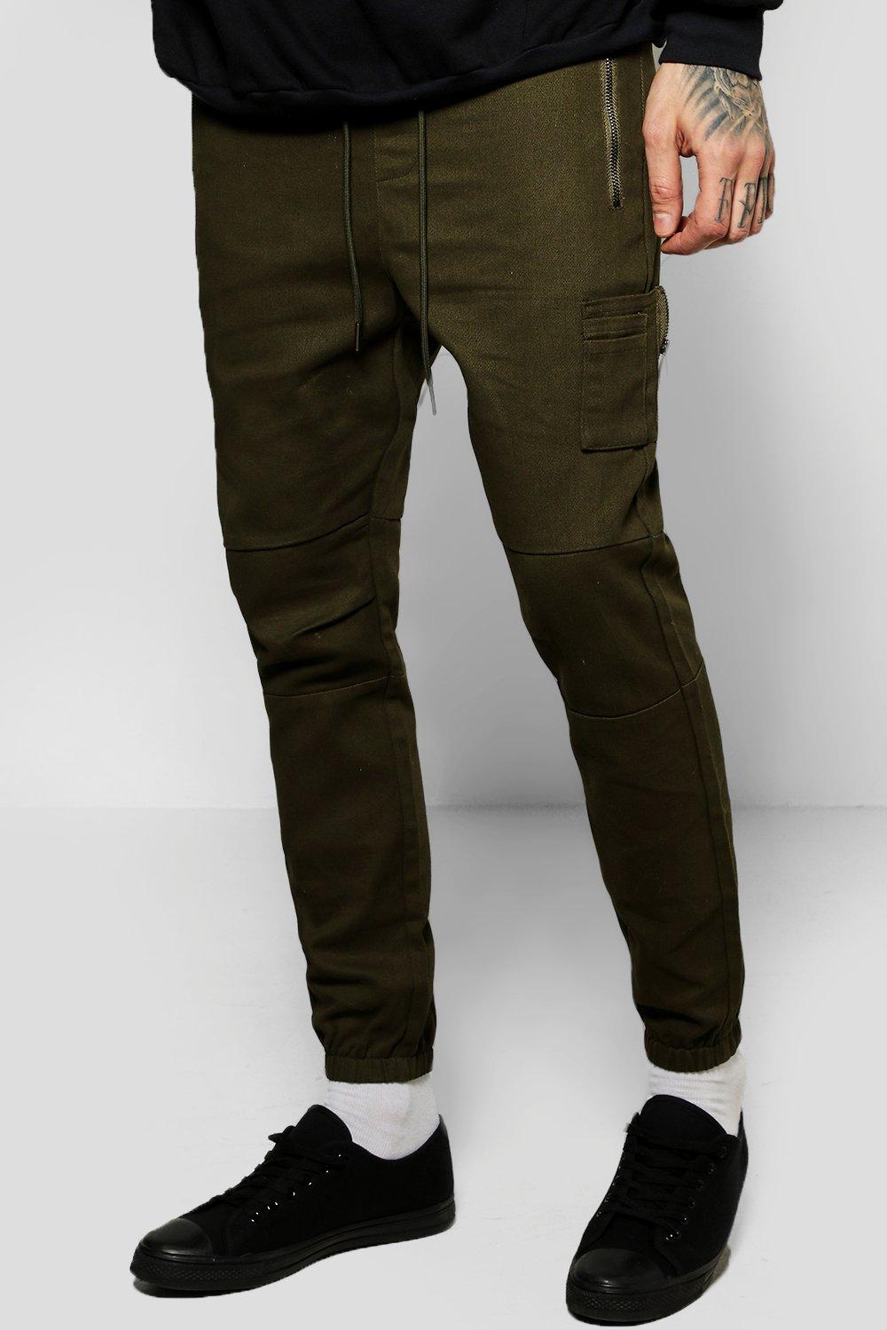 skinny twill joggers