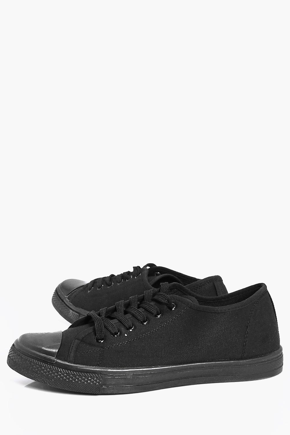 Black canvas plimsolls store