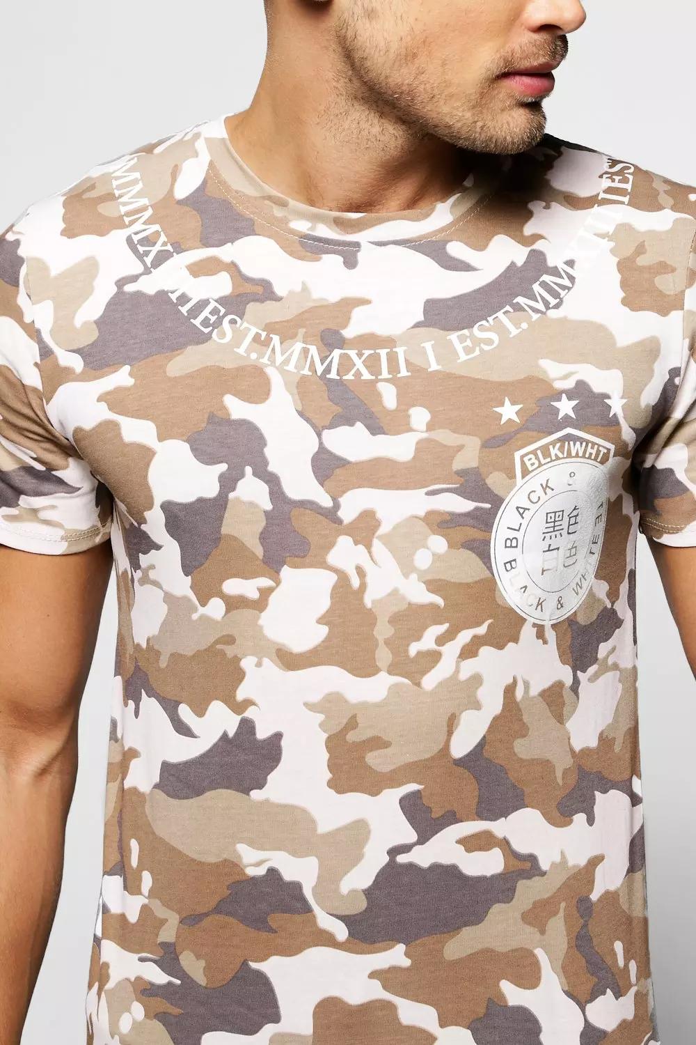 Camouflage longline clearance t shirt