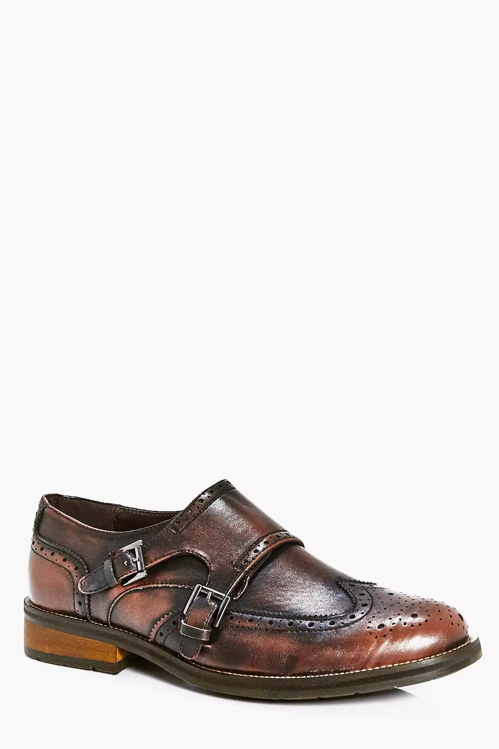 Brown Double Buckle Smart Brogue Shoes alternative image
