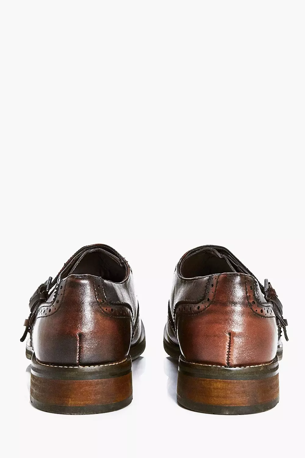 Brown Double Buckle Smart Brogue Shoes alternative image