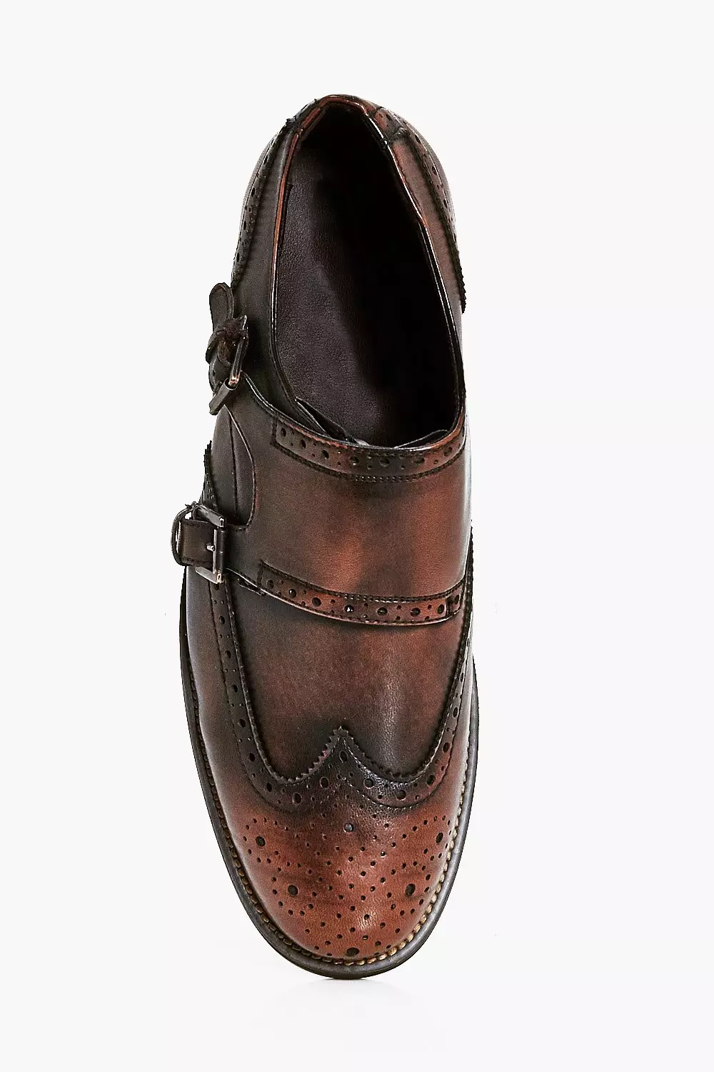 Brown Double Buckle Smart Brogue Shoes alternative image