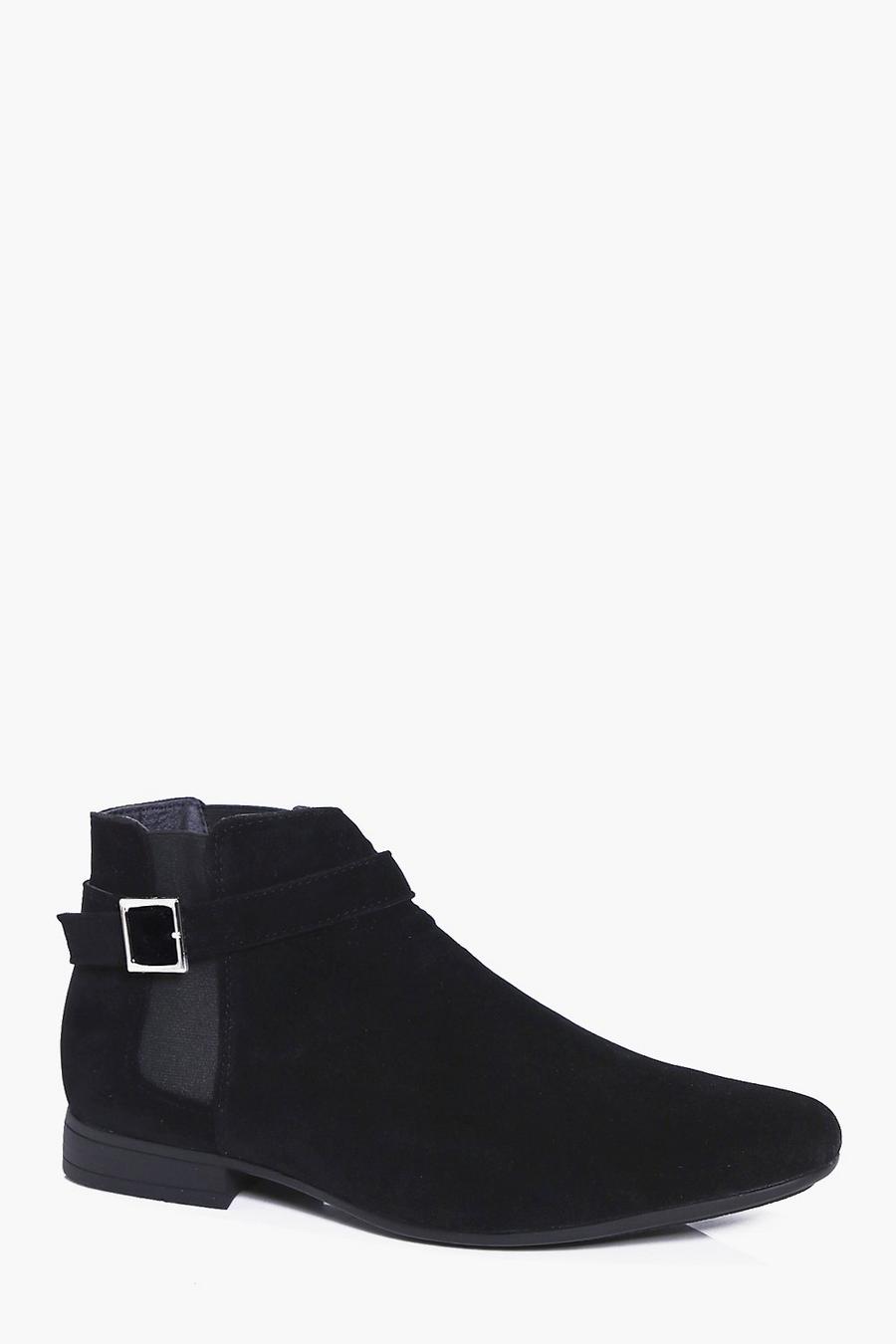 Black nero Buckled Suedette Chelsea Boot image number 1