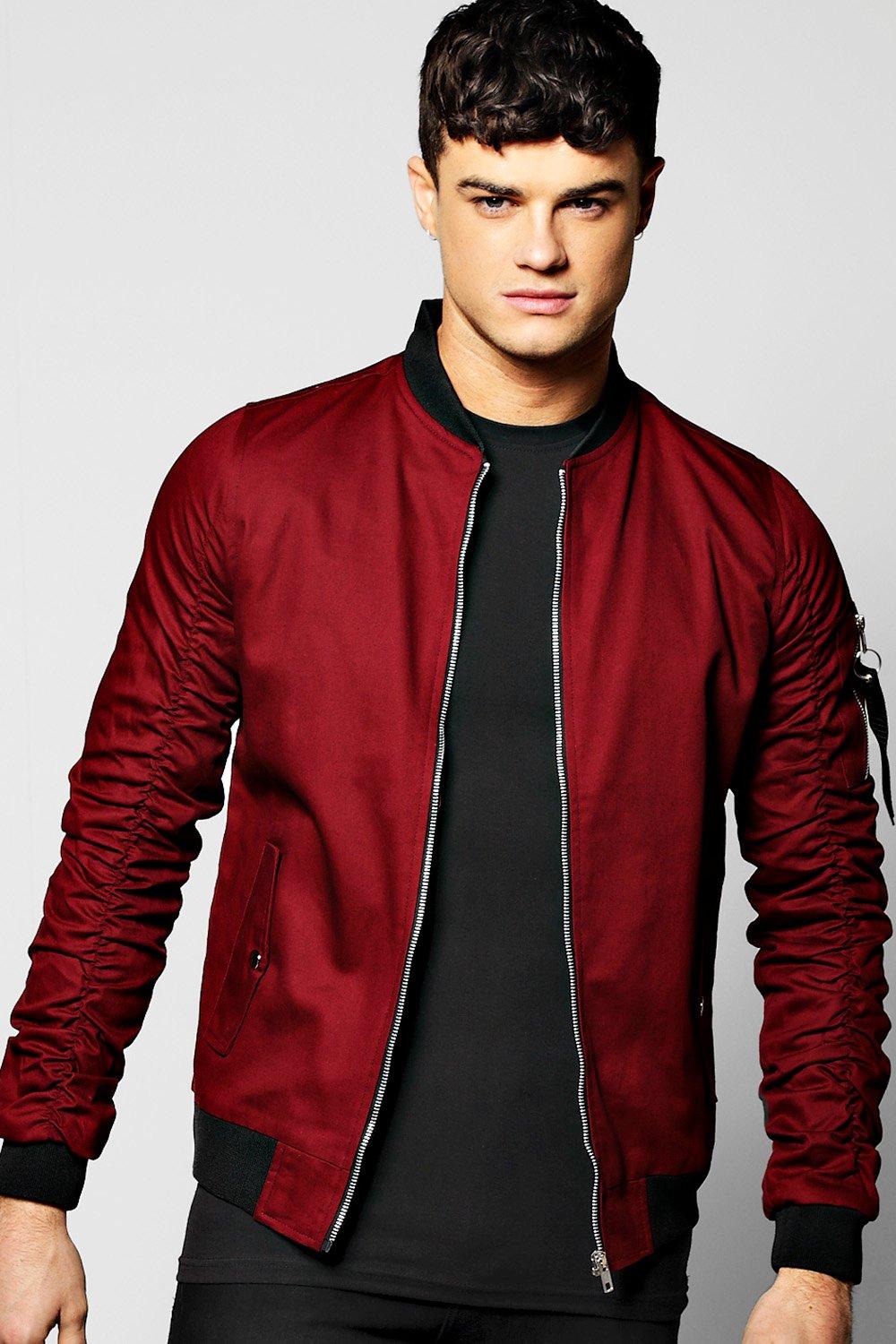 Wine red 2025 bomber jacket