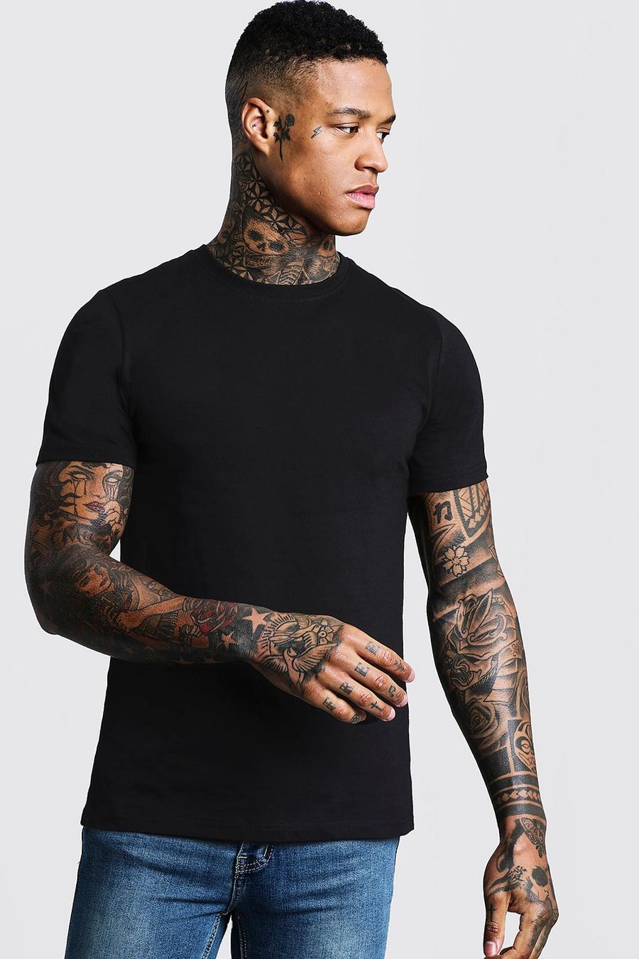 Black Basic Crew Neck T Shirt image number 1