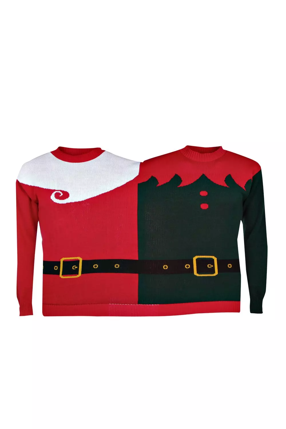 Boohoo santa and elf two 2025 person christmas jumper in multi