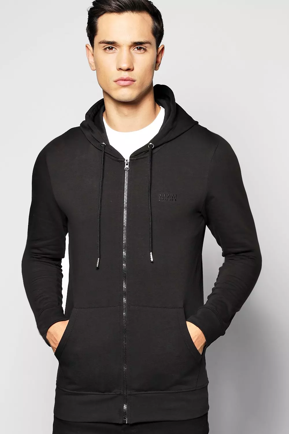 Muscle fit cheap zip hoodie