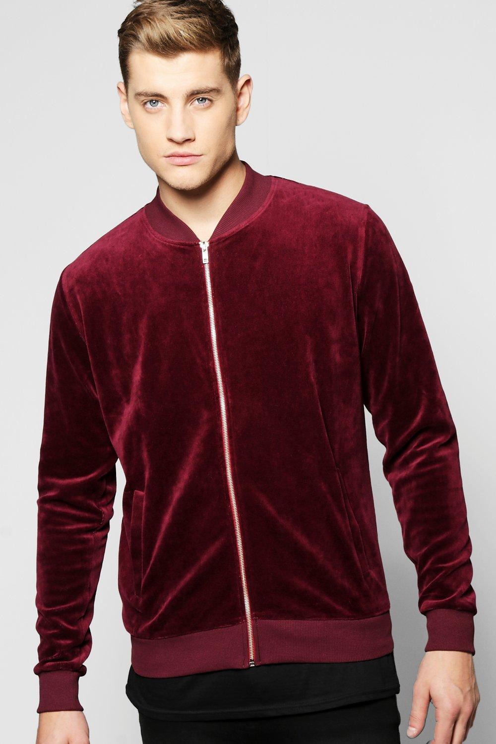 Velour bomber jacket mens sale