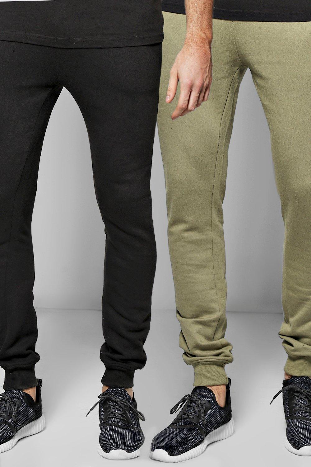 black khaki joggers