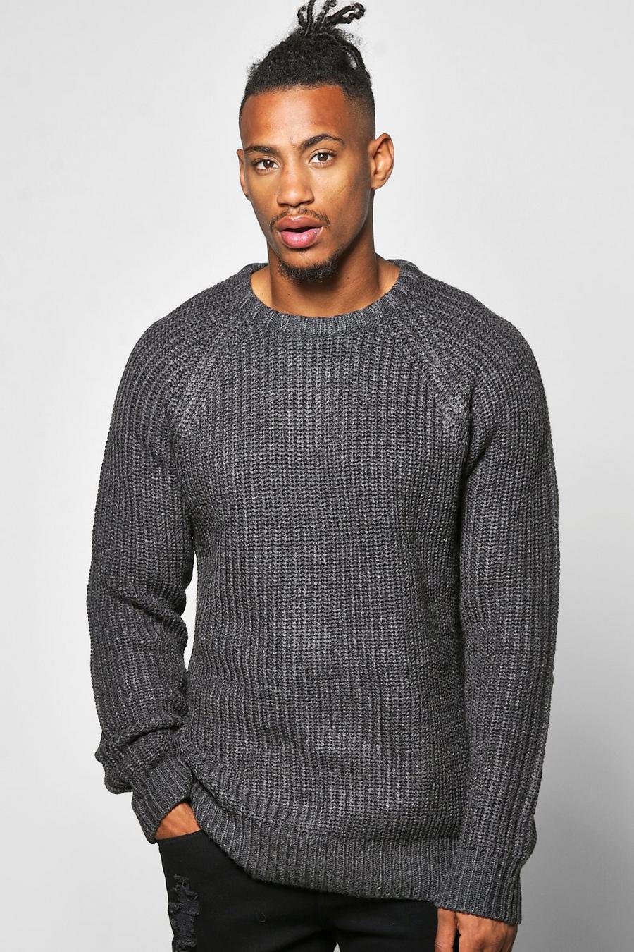 Heavy Knit Sweater With Elbow Patches | boohoo USA Heavy Knit Sweater With Elbow Patches | boohoo USA