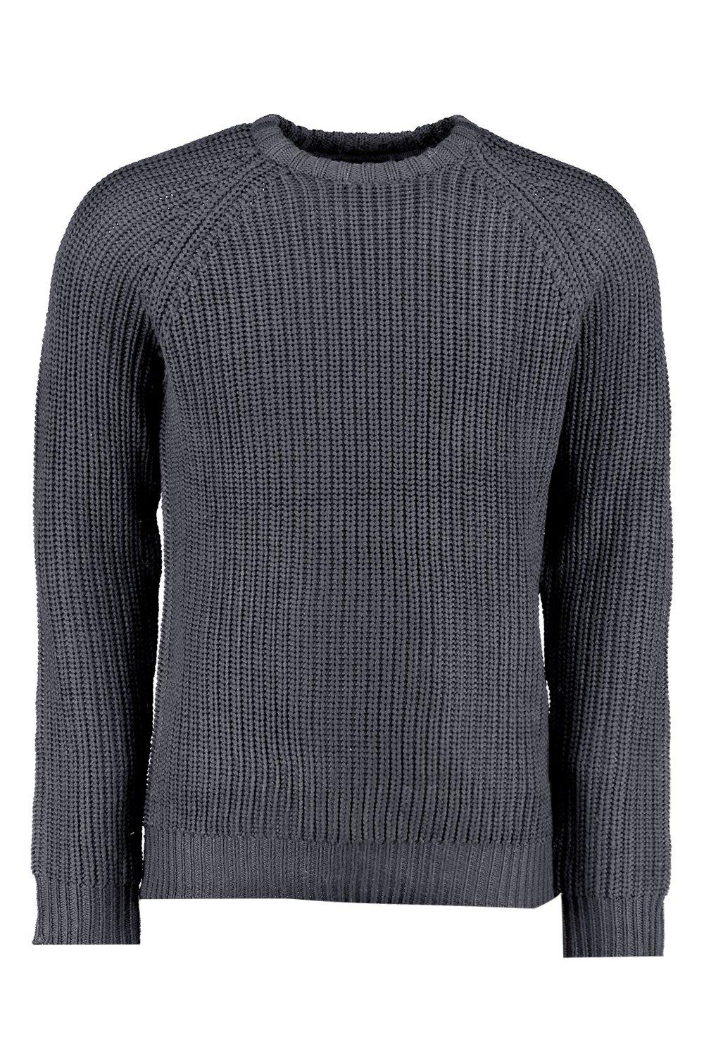 Heavy Knit Sweater With Elbow Patches