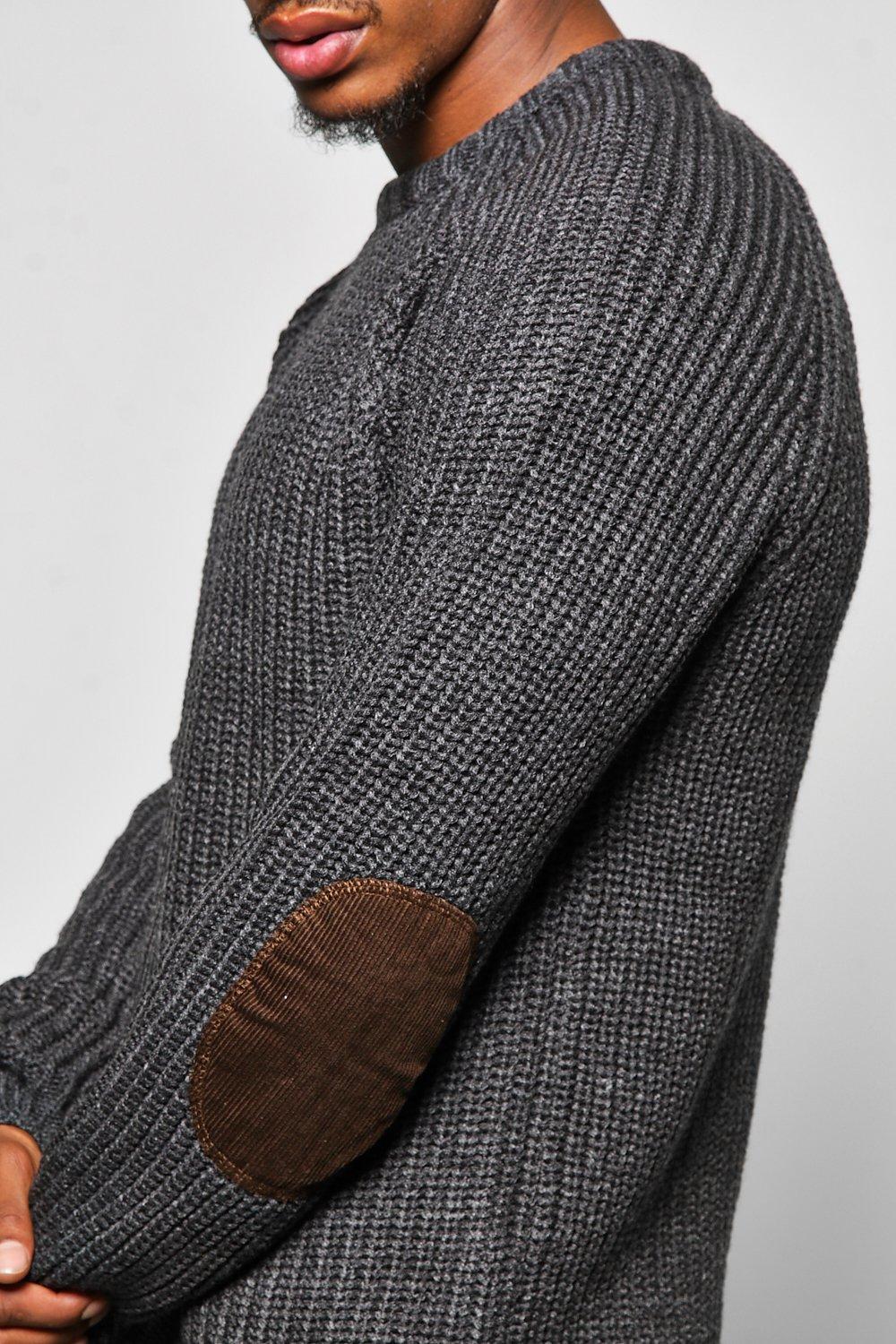 men's jumper with elbow patches