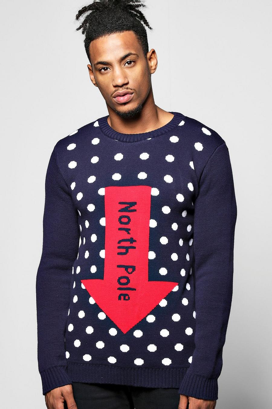 Navy North Pole Christmas Sweater image number 1