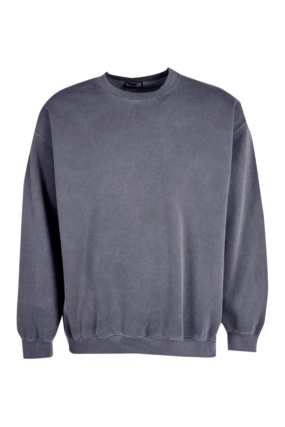 WASHED CREWNECK SWEATSHIRT - Anthracite grey