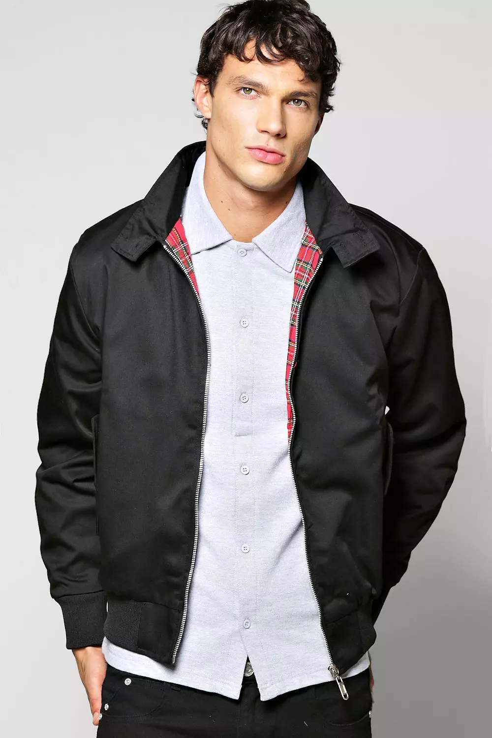 Classic Tartan Lined Harrington Jacket