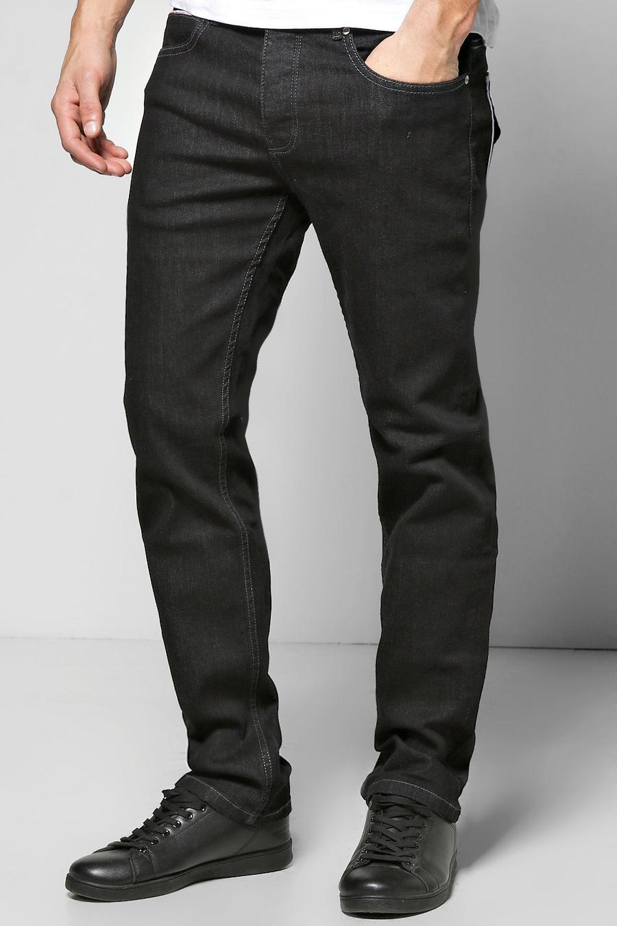 jeans neri effetto lavato a vestibilità slim, Nero effetto lavato image number 1