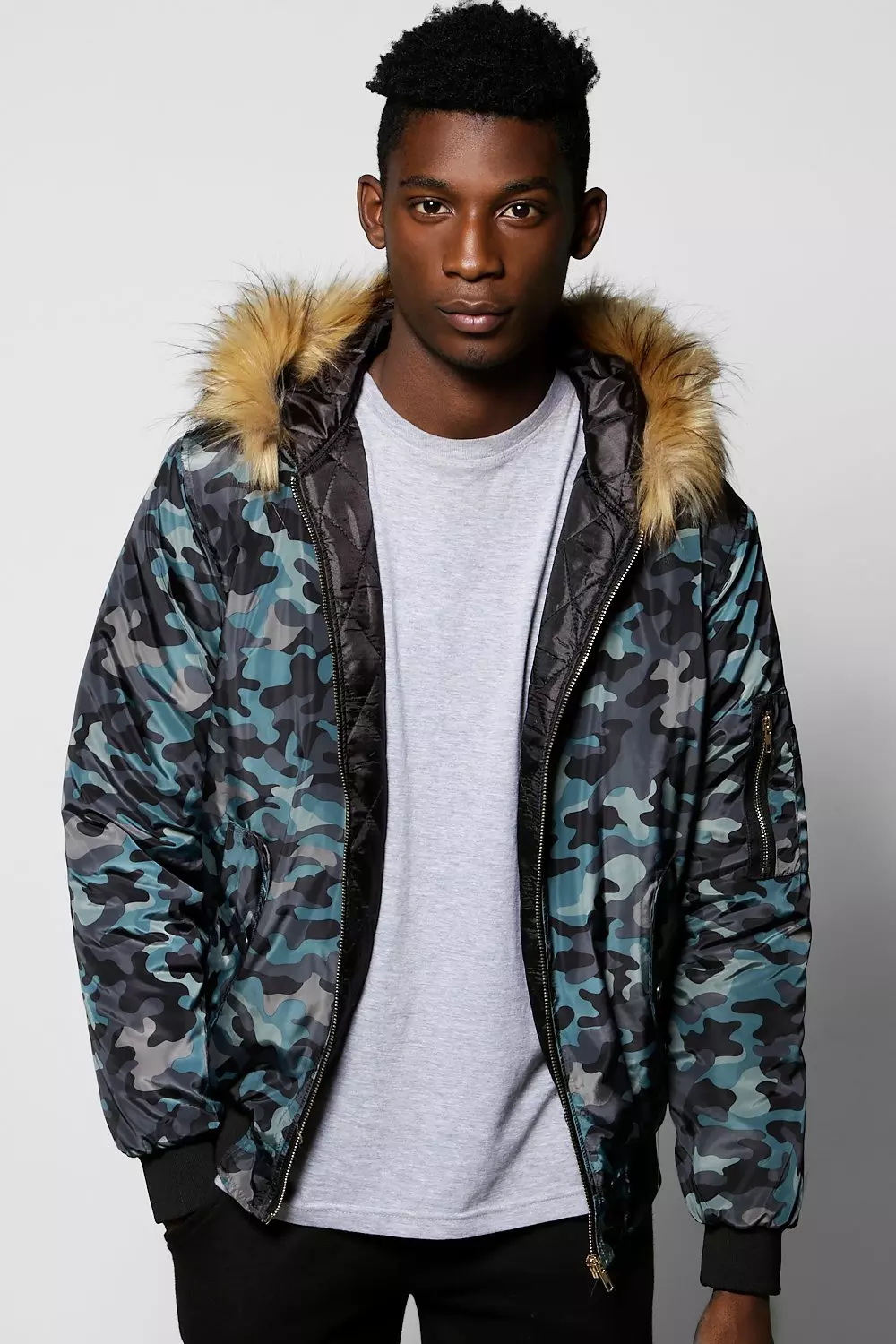 Camo fur hotsell coat mens