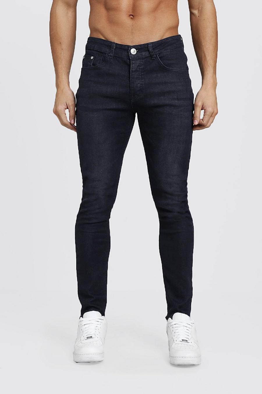 jeans fashion elasticizzati taglio skinny, Nero effetto lavato image number 1