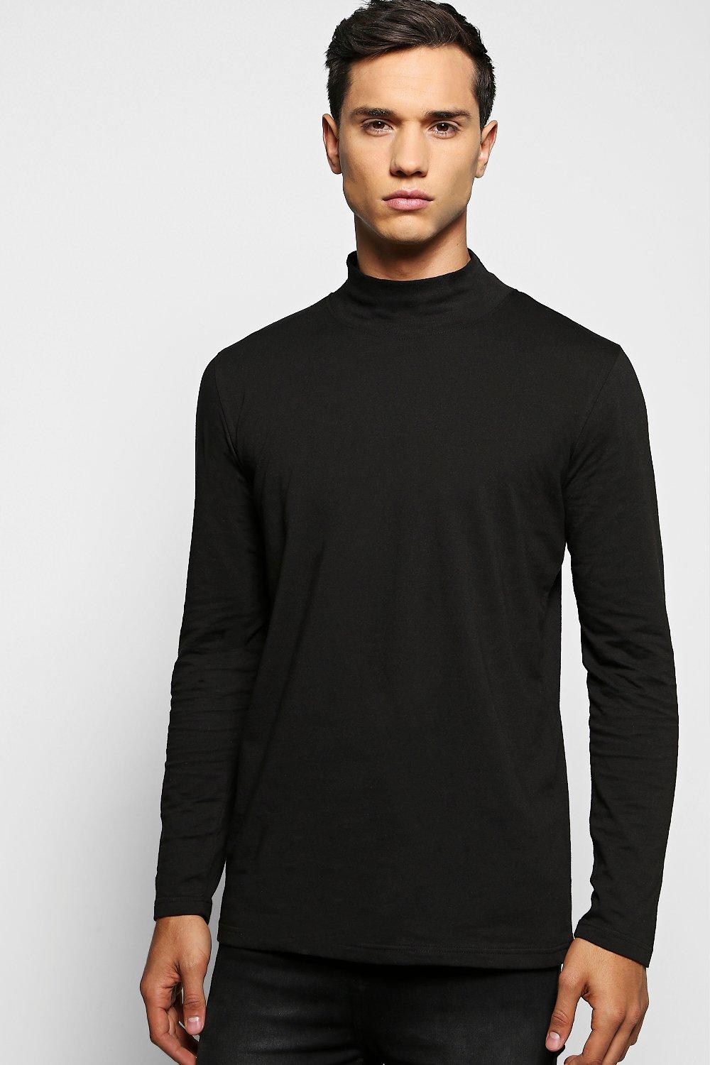 high collar t shirts mens