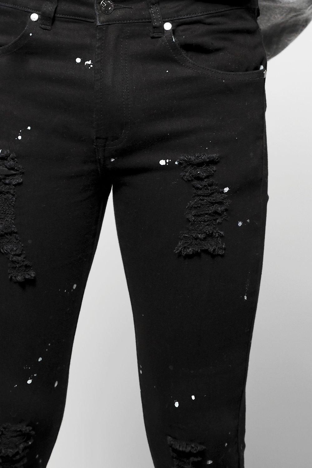 stretch skinny ripped jeans