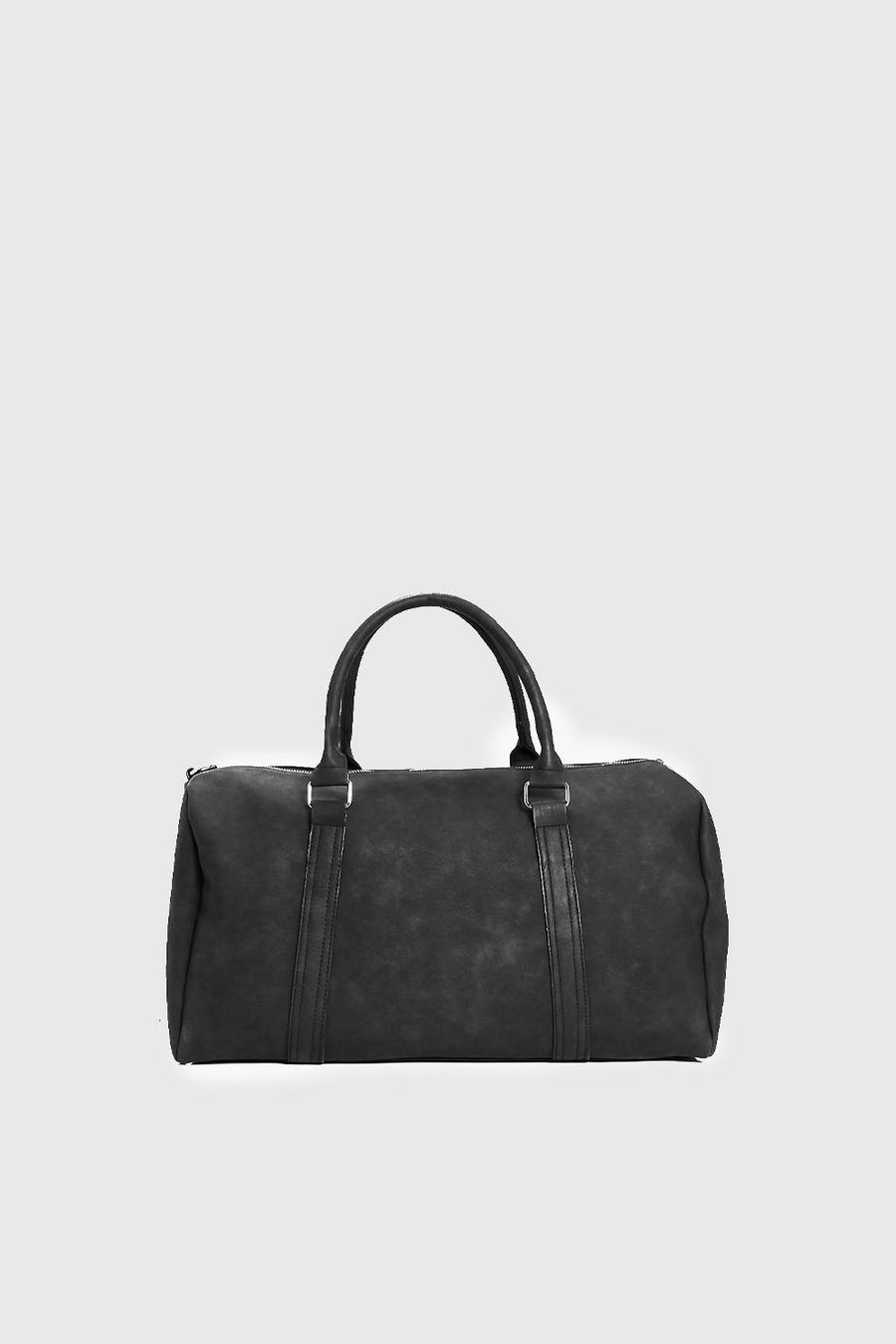 Black PU Weekend Holdall with Zips image number 1