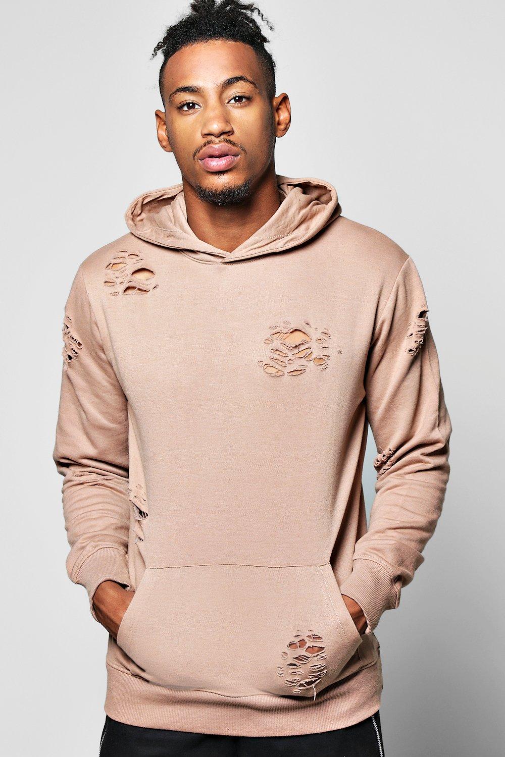 Distressed hoodie mens sale