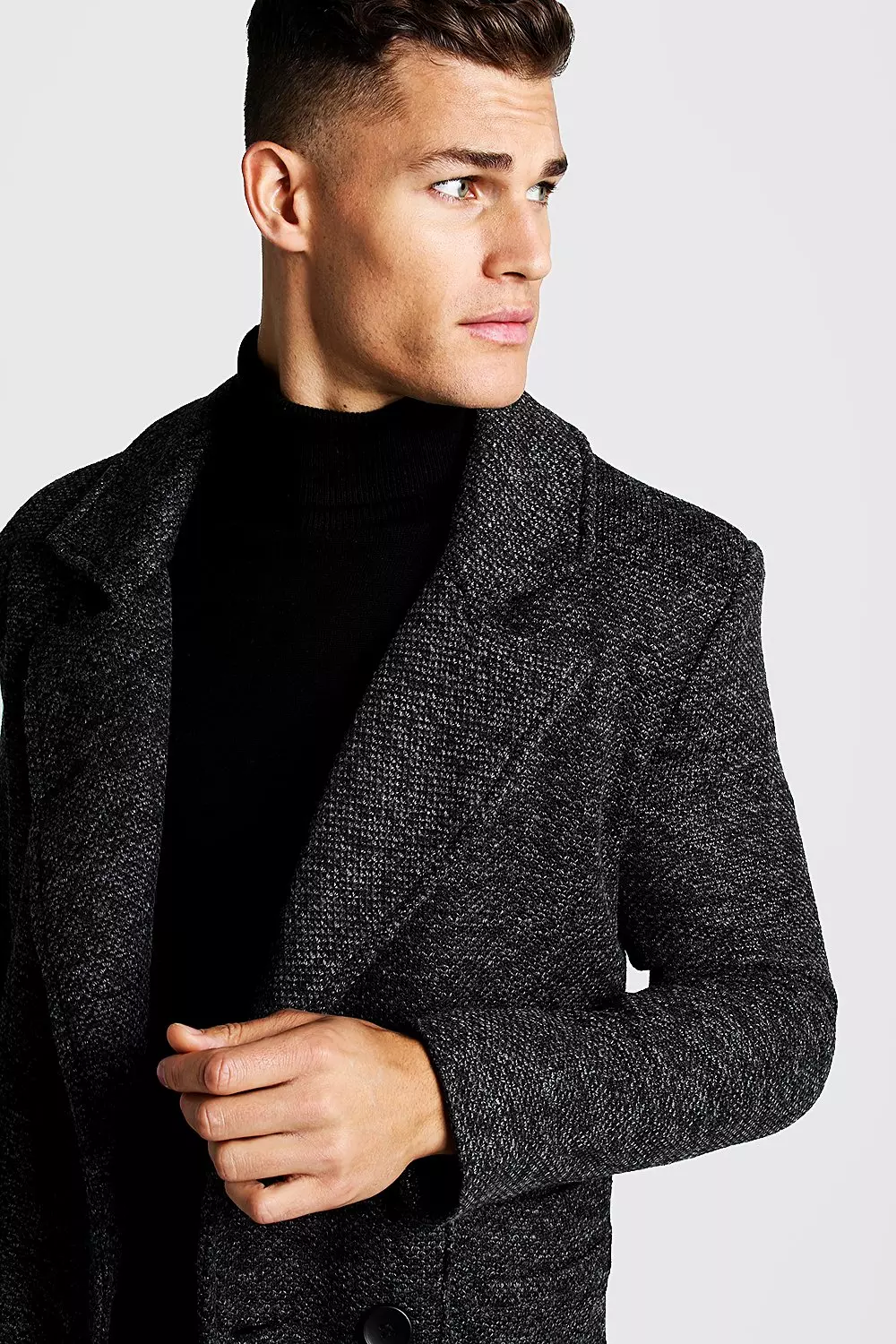 Mens shop textured overcoat