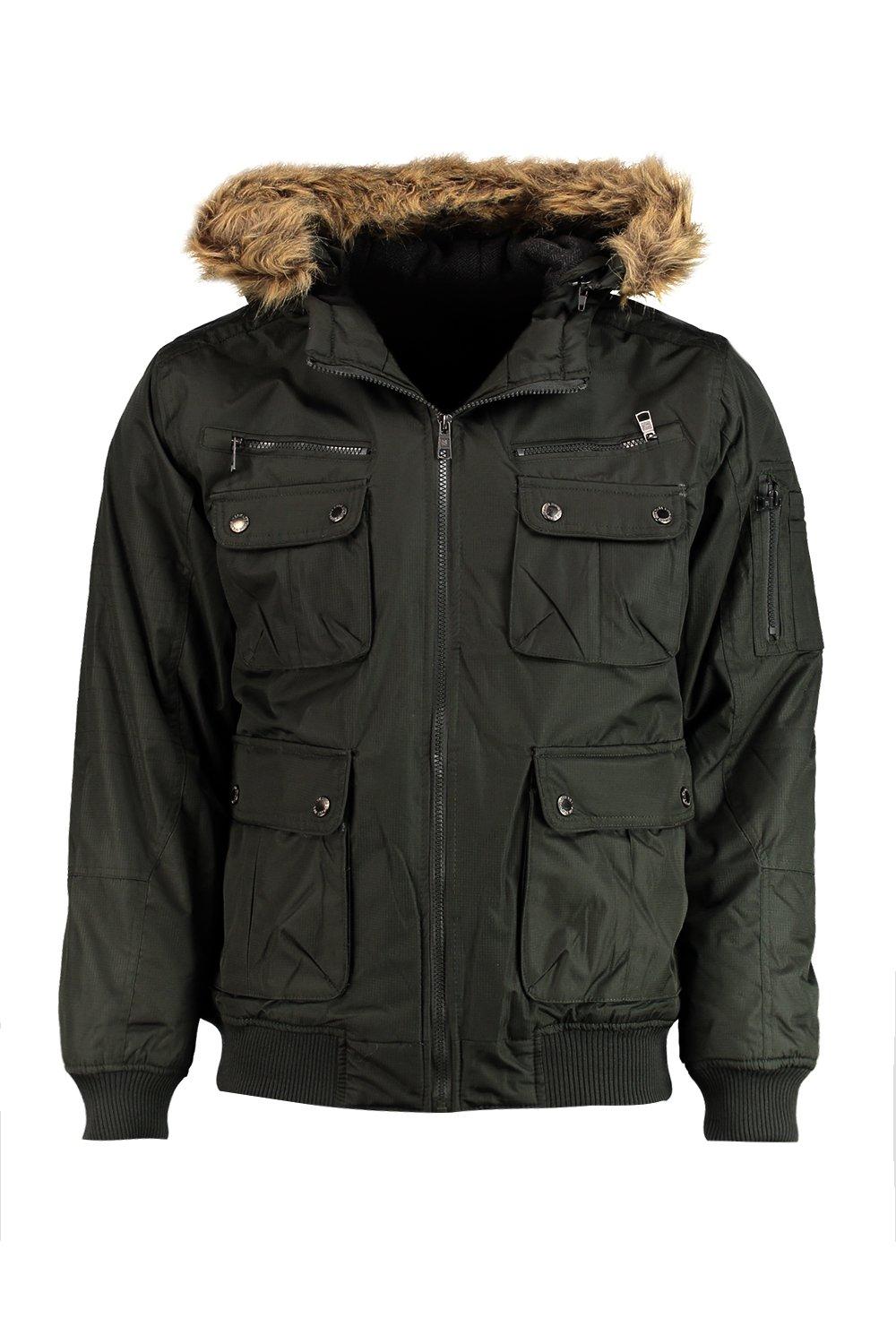 short parka with hood