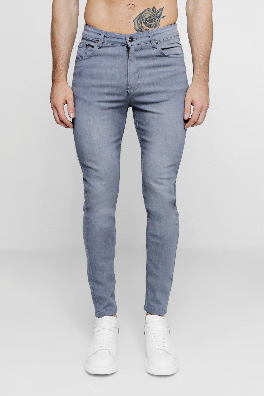 Grey Skinny Fit Jeans | Boohoo UK