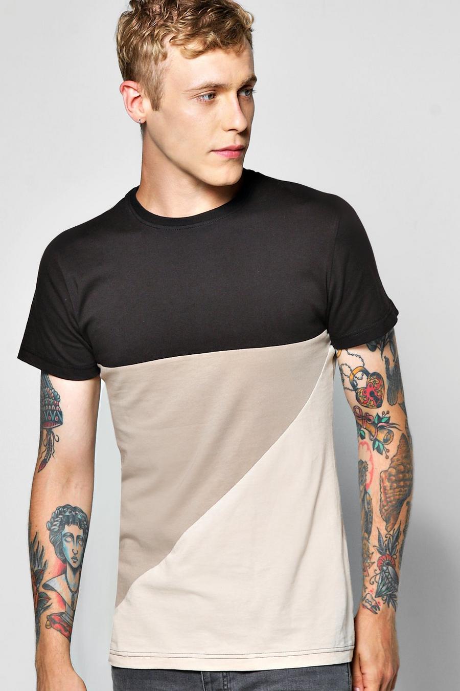 Black Spliced T Shirt image number 1