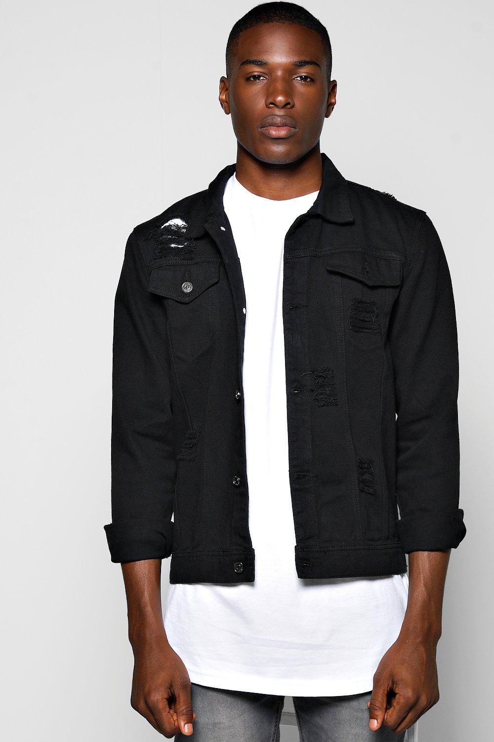 heavy black denim jacket