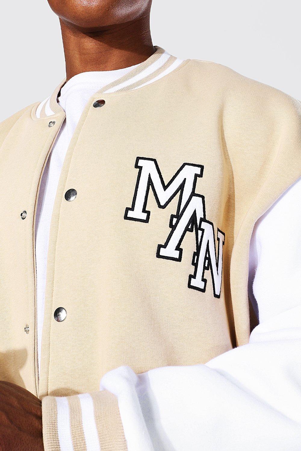 Man Jersey Varsity Bomber Jacket