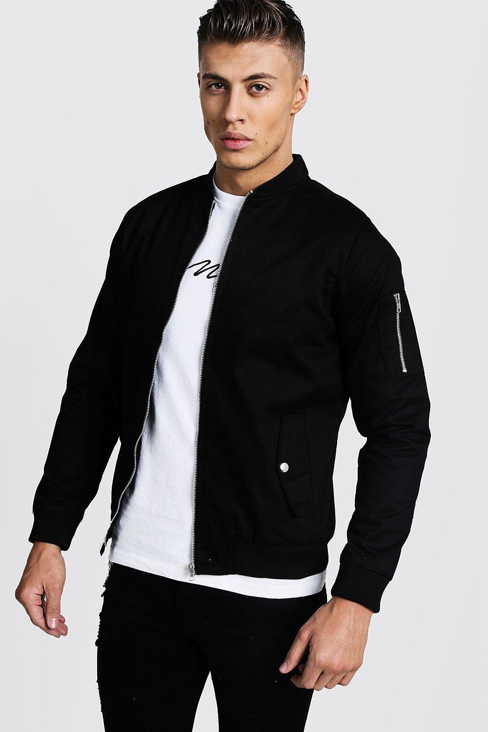 Black cotton 2025 bomber jacket