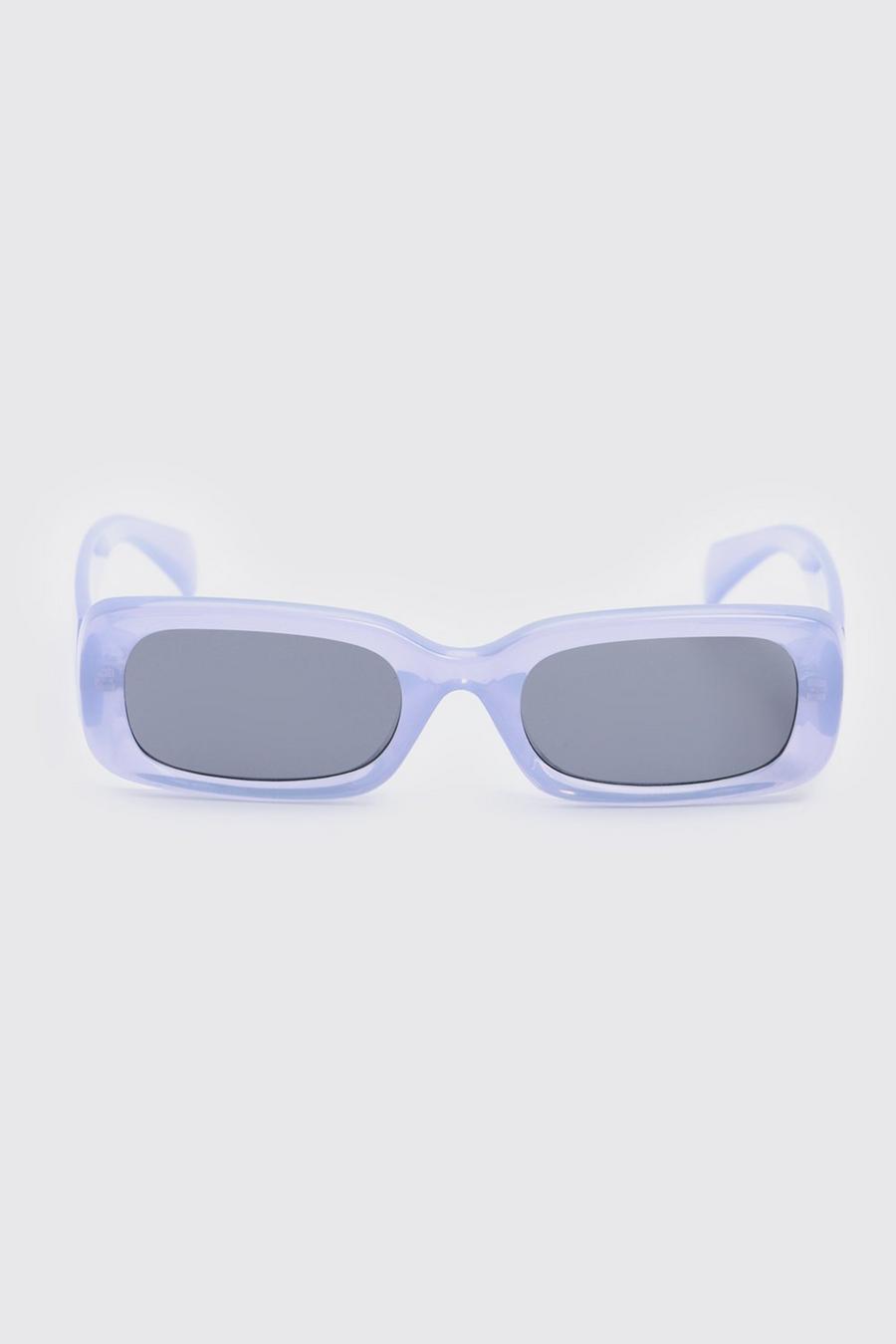 Plastic Rectangular Chunky Sunglasses, Lilac image number 1