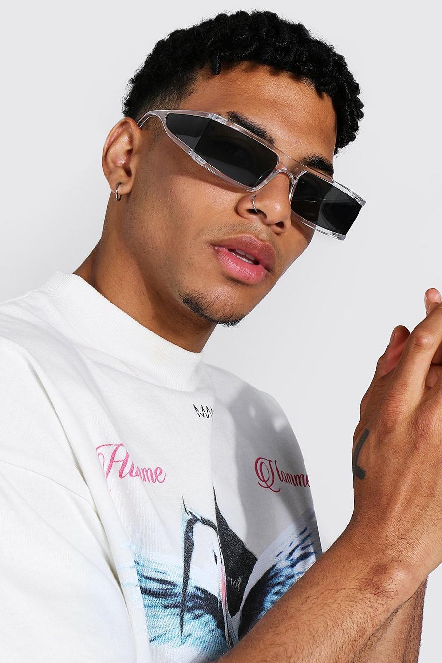 Clear Plastic Flat Top Sunglasses image number 1