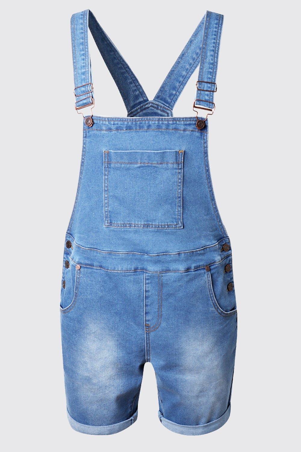 blue jean overall shorts