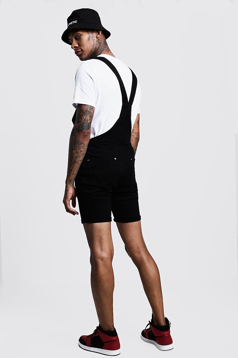 Mens black hot sale short overalls