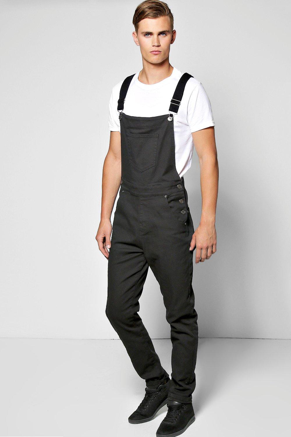 black skinny jean dungarees