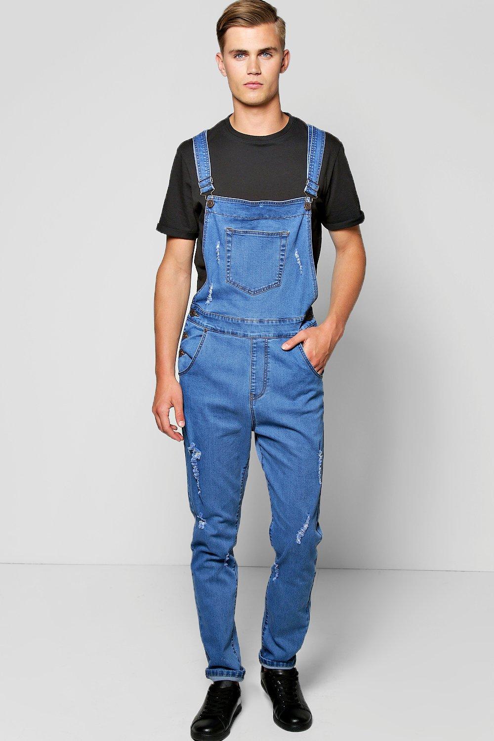 slim fit denim dungarees