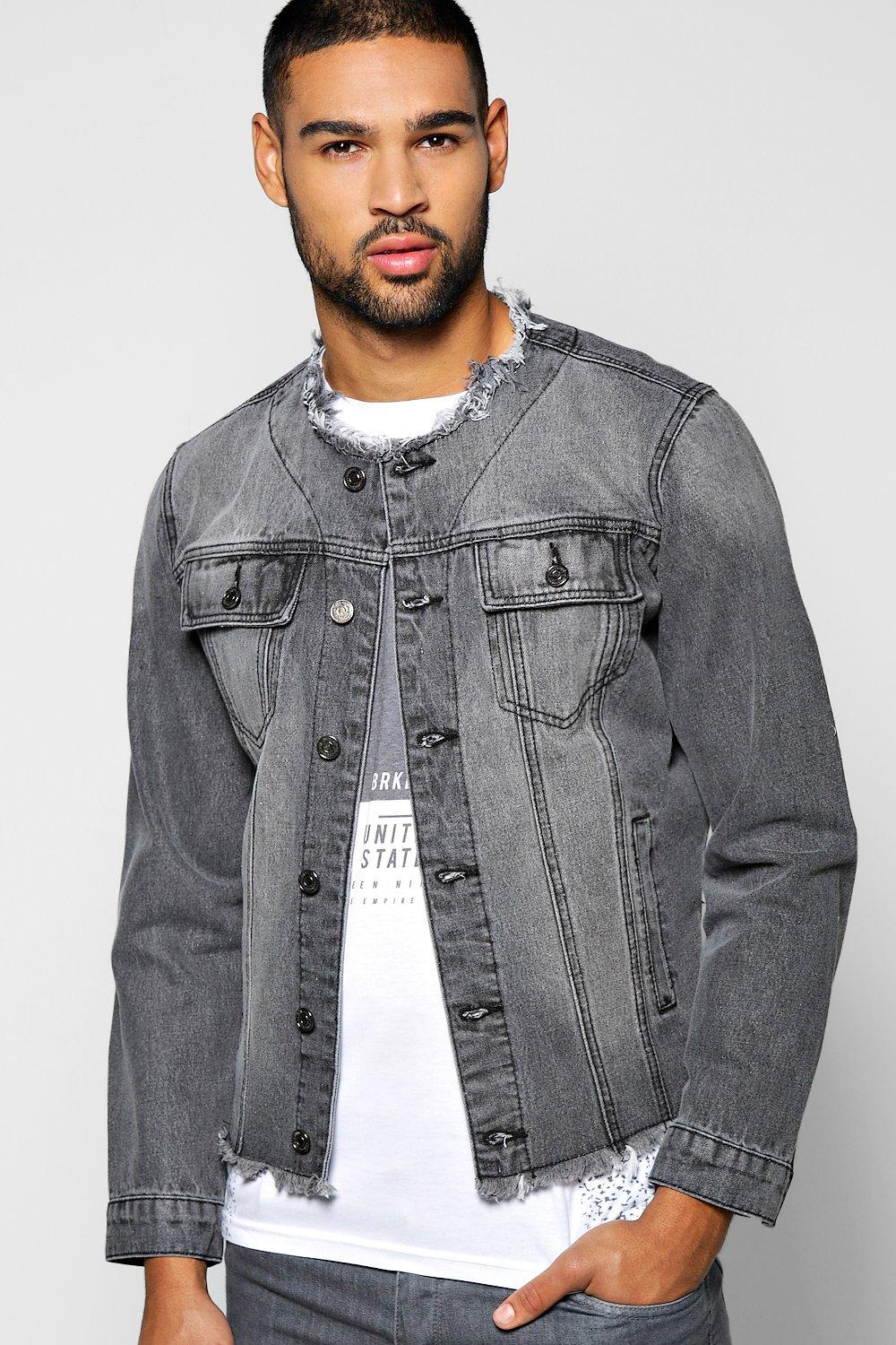 raw edge jean jacket