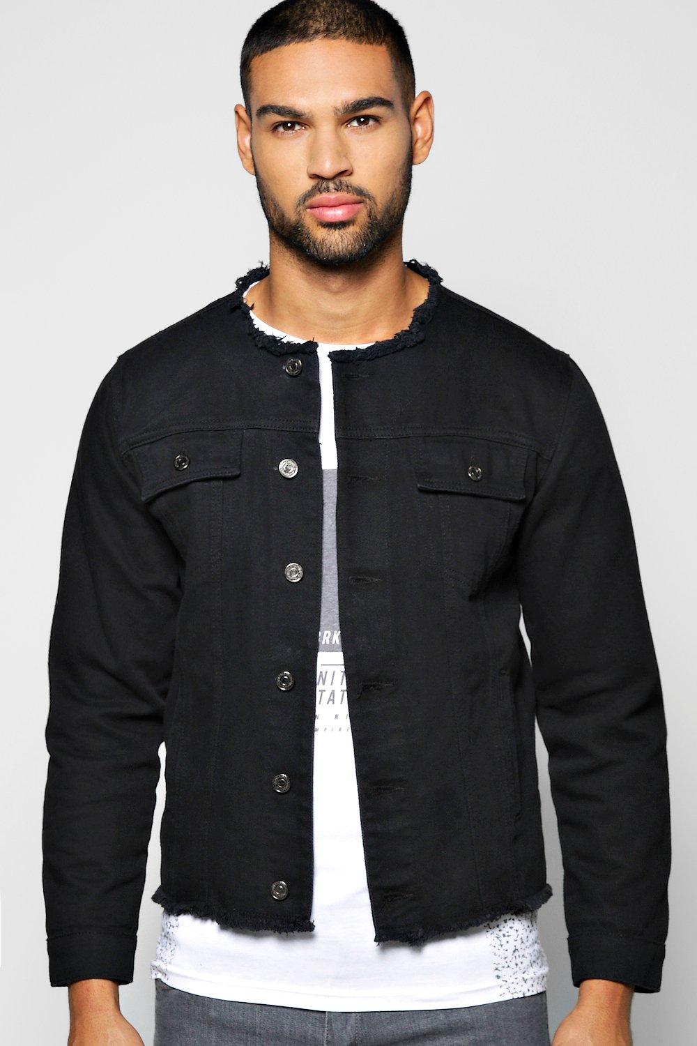 raw edge jean jacket
