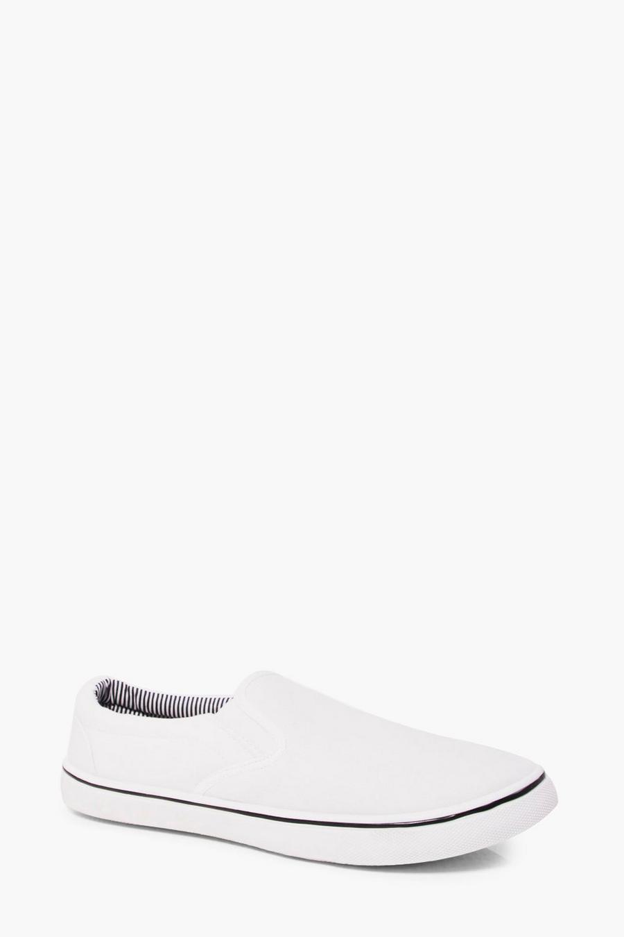 Slip On Plimsolls, White image number 1