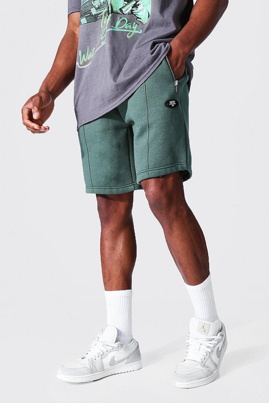 Bottle green Regular Original Man Pintuck Jersey Shorts image number 1