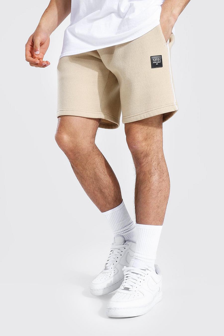 Stone Regular Fit Man Piping Detail Jersey Shorts image number 1