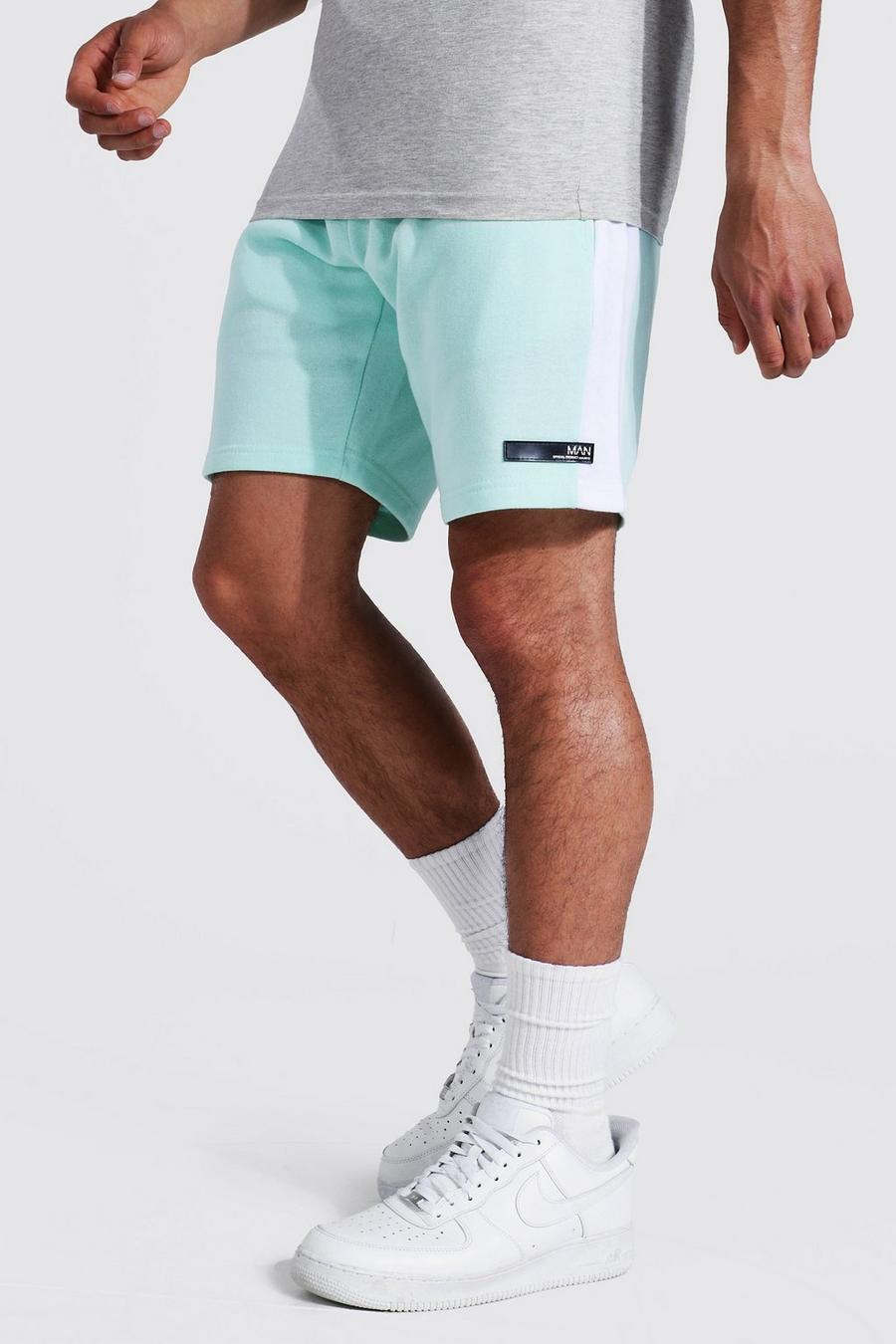 Mint Regular Man Tab Side Panel Jersey Shorts image number 1
