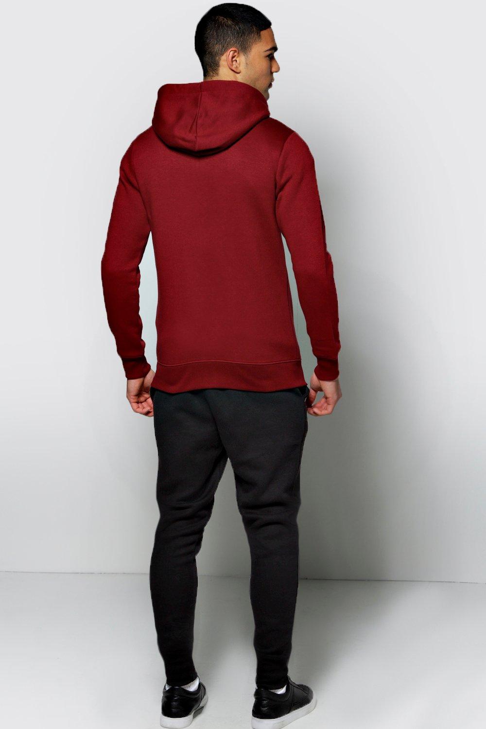 Mens slim fit zip on sale hoodie